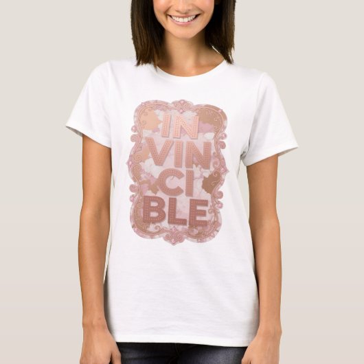 Chic Roze IN VINCIBLE Design T-shirt (Voorkant)