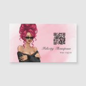 Chic Roze Kapsalon QR Code (Voorkant)