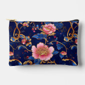 Chic roze kobalt blauw bloempatroon etui (Voorkant)