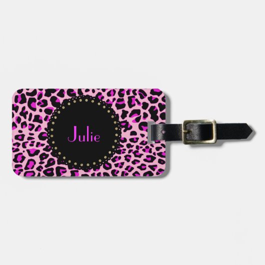 Chic roze lade Bagagelabel afdrukken (Voorkant horizontaal)