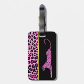 Chic roze lade Bagagelabel afdrukken (Achterkant verticaal)