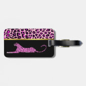 Chic roze lade Bagagelabel afdrukken (Achterkant horizontaal)