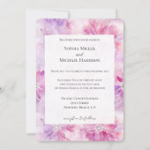 Chic Roze Lavendel Bloemen Huwelijk Kaart (Voorkant)