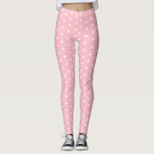 Chic Roze Leggings met Schattige Wit Dot Patroon (Voorkant)