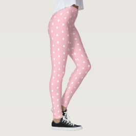 Chic Roze Leggings met Schattige Wit Dot Patroon