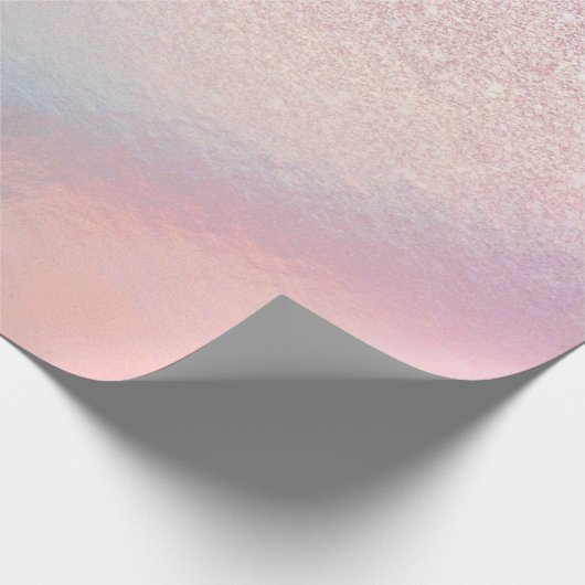 Chic roze litter Iridescent Holographic Gradient Cadeaupapier (Hoek)