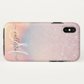 Chic roze litter Iridescent Holographic Gradient Case-Mate iPhone Case (Achterkant (horizontaal))