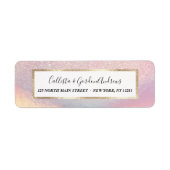Chic roze litter Iridescent Holographic Gradient Etiket (Voorkant)