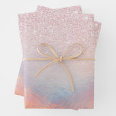 Chic roze litter Iridescent Holographic Gradient Inpakpapier Vel (In situ)