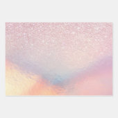 Chic roze litter Iridescent Holographic Gradient Inpakpapier Vel (Voorkant)