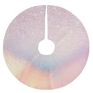 Chic roze litter Iridescent Holographic Gradient Kerstboom Rok
