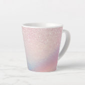 Chic roze litter Iridescent Holographic Gradient Latte Mok (Rechterhoek)