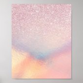 Chic roze litter Iridescent Holographic Gradient Poster (Voorkant)