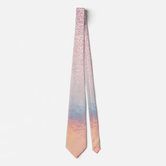 Chic roze litter Iridescent Holographic Gradient Stropdas (Voorkant)