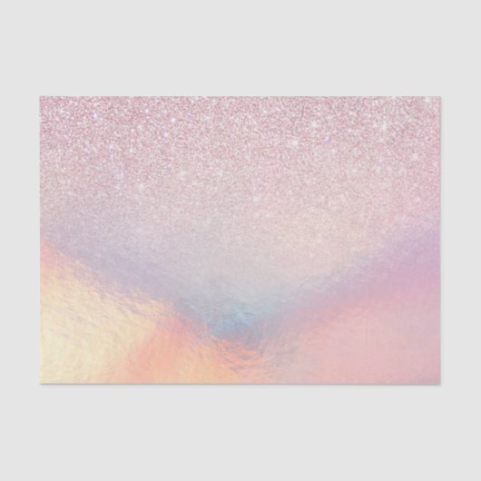 Chic roze litter Iridescent Holographic Gradient Tissuepapier (Voorkant)