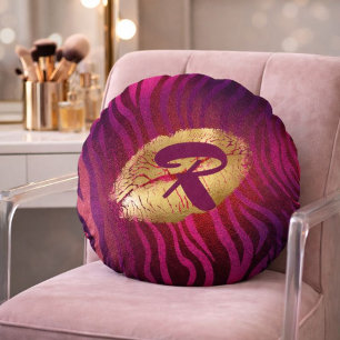 Chic Roze Luipaardprint Rond Kussen