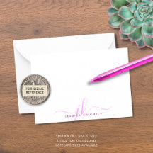 Chic roze Magenta het Monogram van het Manuscript 