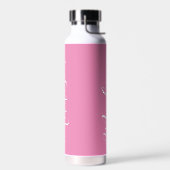 Chic Roze Meisjes Naam Wit Script Gepersonaliseerd Waterfles (Links)