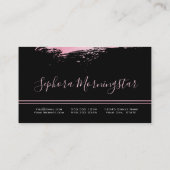 Chic Roze Metallic Folie Verfstreek Visitekaartje (Achterkant)