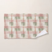 Chic Roze Mint Crème Geruit Strepen   Bad Handdoek (Handdoek)