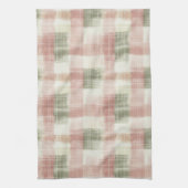Chic Roze Mint Crème Geruit Strepen Theedoek (Verticaal)
