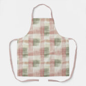 Chic Roze Mint Crème Plaid Strepen Schort (Voorkant)