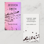 Chic roze Modernist Expressief Visitekaartje (Voorkant / Achterkant)