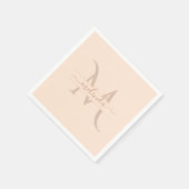 Chic roze Monogram Script Name Feminine Servet (Hoek)