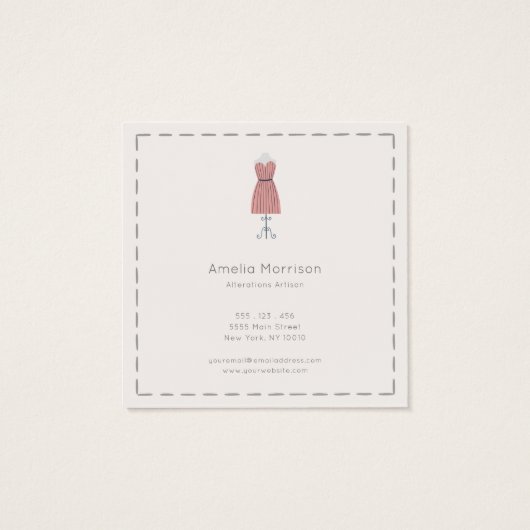 Chic Roze Naaien Business Dank u kaart (Achterkant)