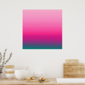 Chic roze naar Blauwgroen verloopgradiënt van het Poster (Keuken)