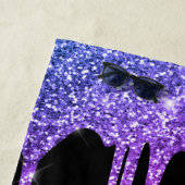 Chic Roze Paars Blauw Glittersuikers Black Monogra Strandlaken (In situ)