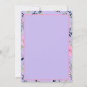 Chic Roze Paarse Bloemen Lijst Huwelijksuitnodigin (Achterkant)