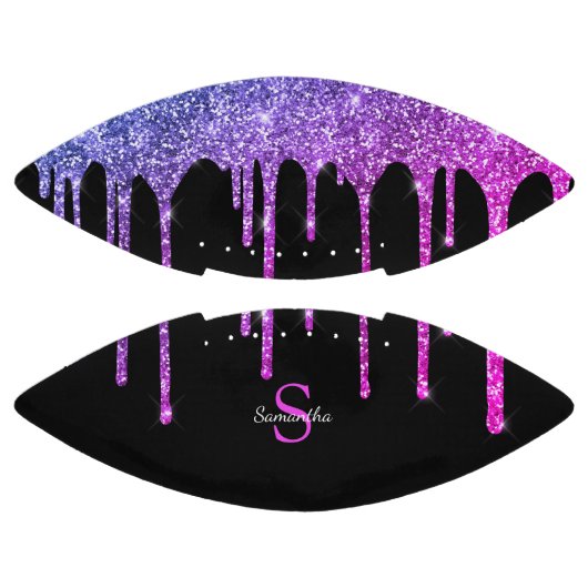 Chic roze Paarse glitter Sparkle Driemonogram American Football (Panelen)
