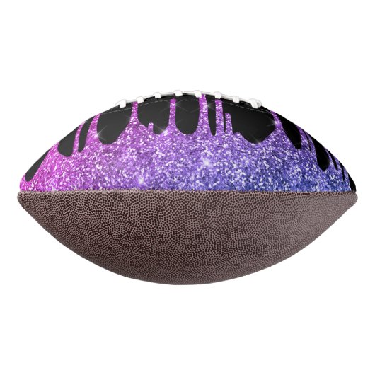 Chic roze Paarse glitter Sparkle Driemonogram American Football (Gedraaid 90)