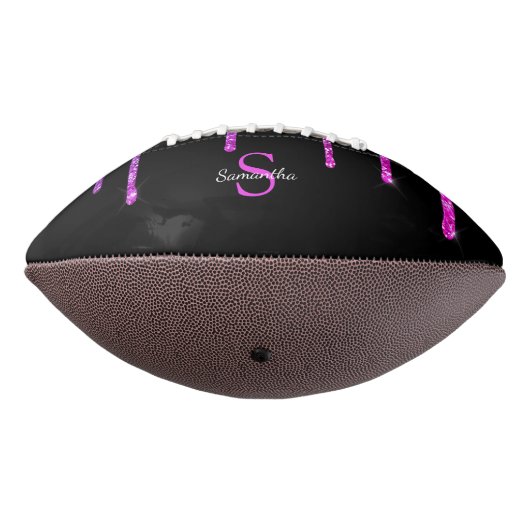Chic roze Paarse glitter Sparkle Driemonogram American Football (Gedraaid 270)