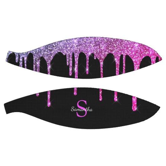 Chic roze Paarse glitter Sparkle Driemonogram Basketbal (Panelen)