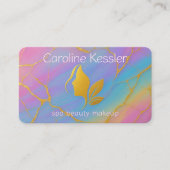 Chic Roze Paarse Turquoise Blauwgroen Blauw Goud M Visitekaartje (Voorkant)