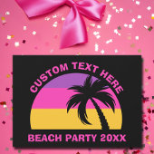 Chic roze palm Tree Custom Island Beach Party Kaart