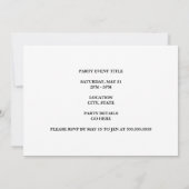 Chic roze palm Tree Custom Island Beach Party Kaart (Achterkant)