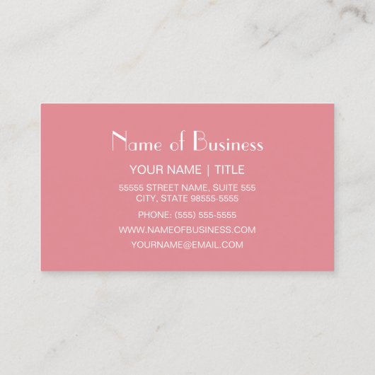 Chic Roze Retro Quatrefoil Lamp Interieurontwerper Visitekaartje (Achterkant)