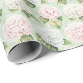 Chic Roze Romantisch Blauw Wit Bloemen Huwelijk Cadeaupapier (Rol Hoek)