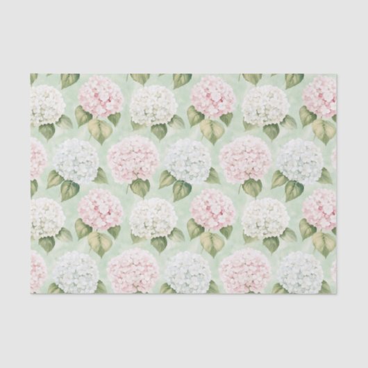 Chic Roze Romantisch Blauw Wit Bloemen Huwelijk Tissuepapier (Voorkant)