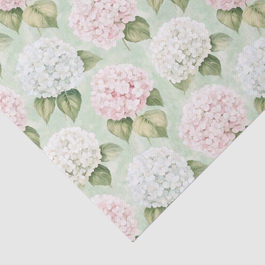 Chic Roze Romantisch Blauw Wit Bloemen Huwelijk Tissuepapier (Detail)