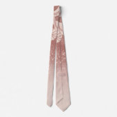 Chic Roze Rose Goud Bloemen Tekening Glitter Ombre Stropdas (Achterkant)