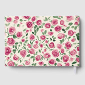 Chic roze Roses Floral Wedding Gastenboek (Achterkant)