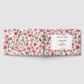 Chic roze Roses Floral Wedding Gastenboek (Volledig)