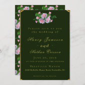 Chic roze Roses Gold Lettering Wedding Uitnodiging (Voorkant / Achterkant)