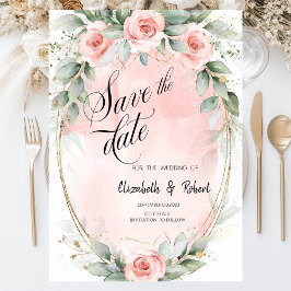 Chic roze Roses Gold Lijst sparen de datum Save The Date