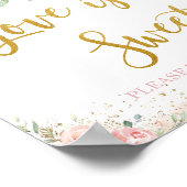 Chic Roze Roze Bloemige Liefde is Zoet Neem een Tr Poster (Hoek)