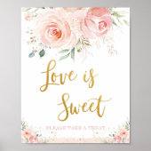 Chic Roze Roze Bloemige Liefde is Zoet Neem een Tr Poster (Voorkant)